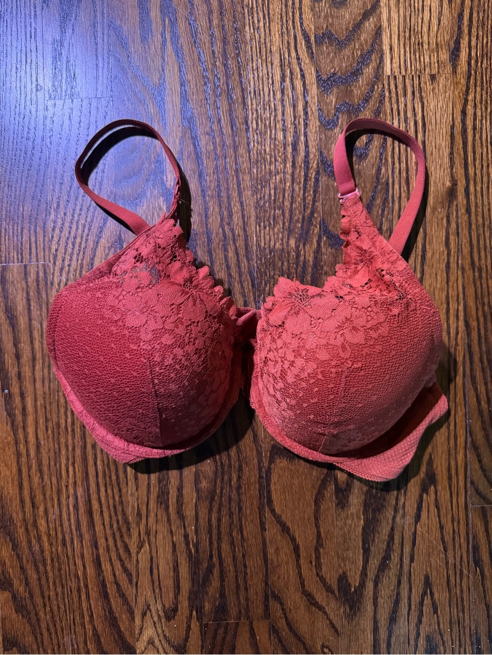 Lace-Trim Padded Bra in Deep Rust orange- Women Intimates & Sleepwear